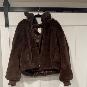 Faux fur Anthropologie jacket